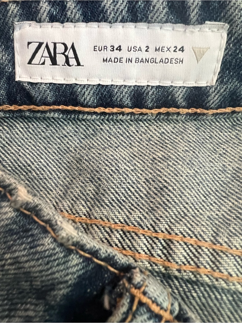 Zara Light Blue Distressed High-Rise Jean Shorts - Picture 3 of 3